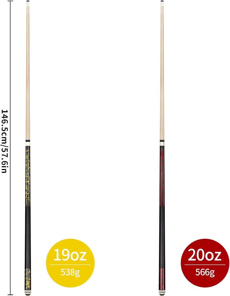 LOTKEY Pool Cue Sticks for Adults,Super Straightened Up 58'' 18 19 20 21 oz Billiard Cues Stick Canadian Maple Tacos De Billar Profesional Set of 4/3/2/1 House Bar Pool Que Table Beginner Pool Queue for Sale - Image 2